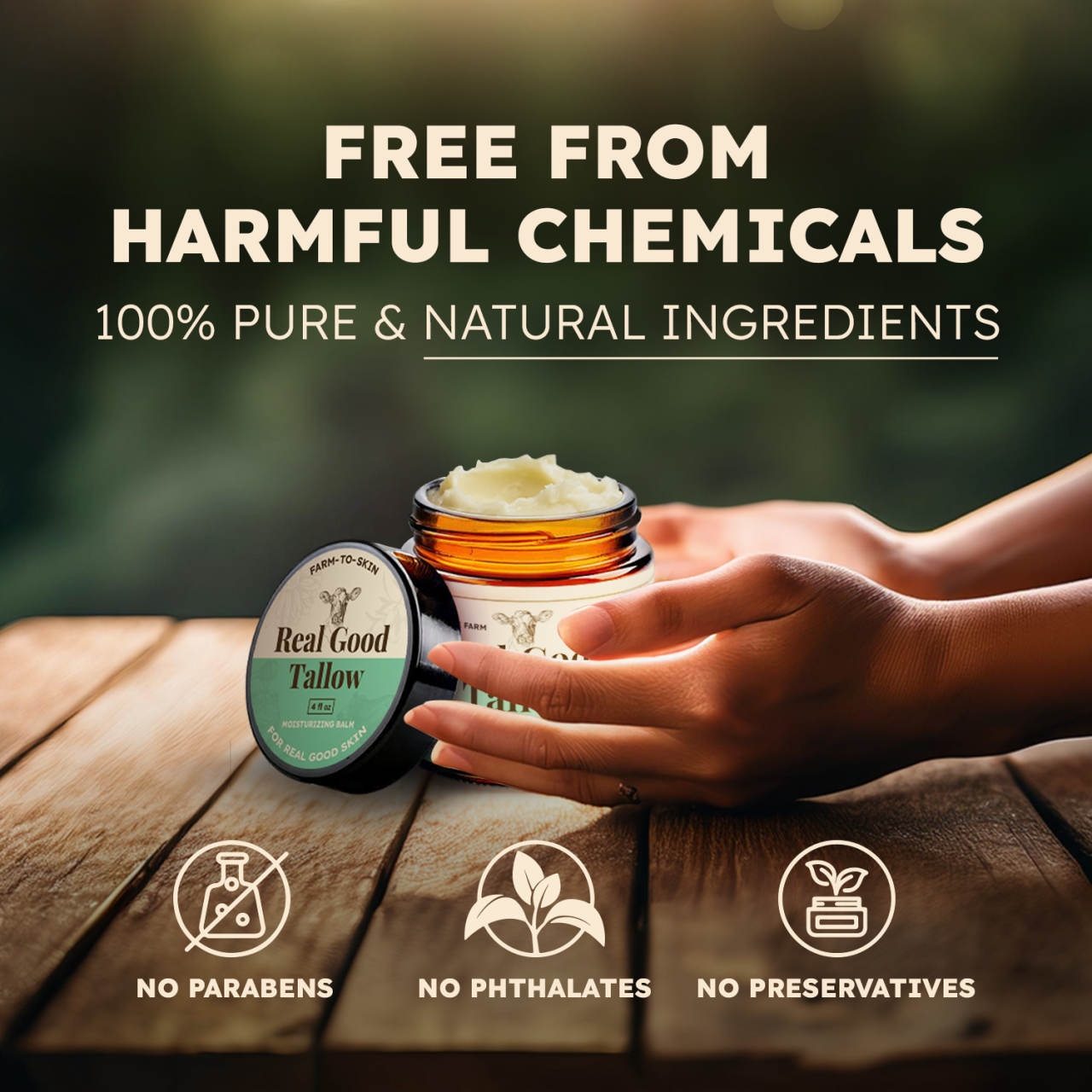 RG Tallow Co and Honey Balm - 100% Grass Fed & Finished Beef Tallow Face Moisturizer with Manuka Honey, Olive Oil & Calendula - 4 oz - Lotion for Real Good Skin - Sebo de Res Para la Cara Made In USA